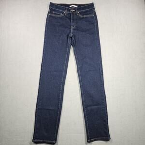 Levis Jeans 314 Shaping Straight Women’s Size 27 Stretch Denim Dark Blue Classic
